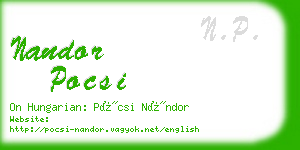 nandor pocsi business card